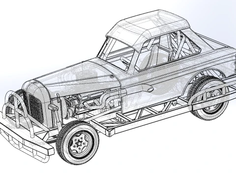 New Zealand Vintage Stock car Scale 1 to 25 3D Print Model