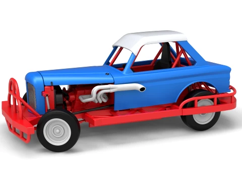 New Zealand Vintage Stock car while turning Scale 1 to 25 3D 打印模型