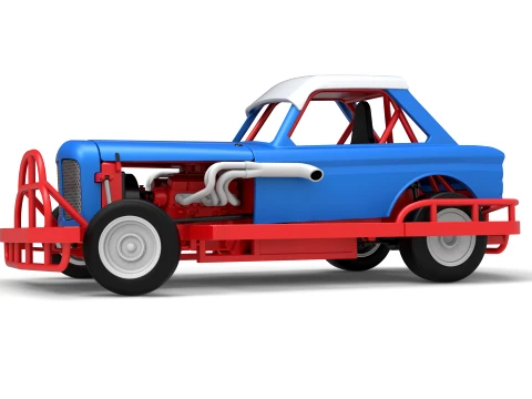 New Zealand Vintage Stock car while turning Scale 1 to 25 3D Print Model