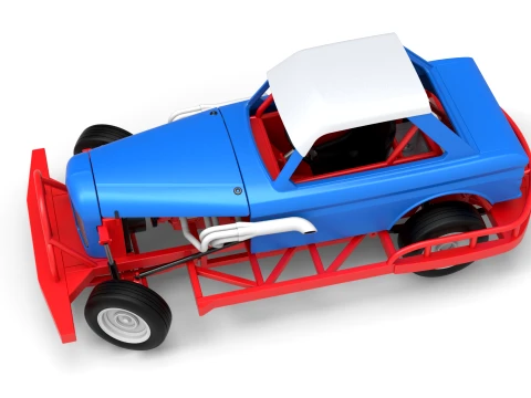 New Zealand Vintage Stock car while turning Scale 1 to 25 3D Print Model