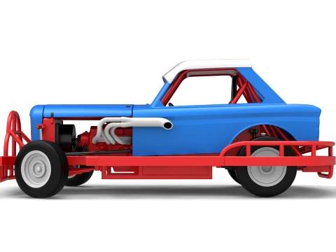 New Zealand Vintage Stock car while turning Scale 1 to 25 3D Print Model
