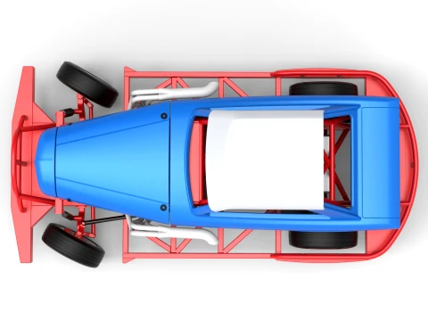 New Zealand Vintage Stock car while turning Scale 1 to 25 3D Print Model
