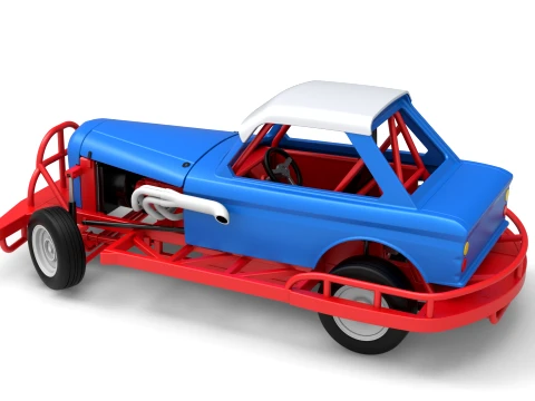 New Zealand Vintage Stock car while turning Scale 1 to 25 3D Print Model