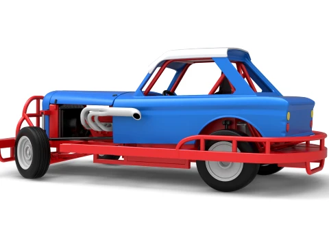 New Zealand Vintage Stock car while turning Scale 1 to 25 3D Print Model