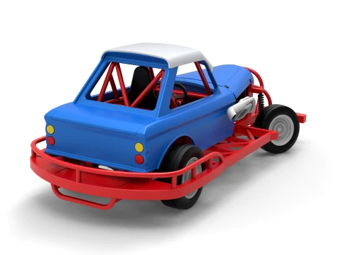 New Zealand Vintage Stock car while turning Scale 1 to 25 3D Print Model