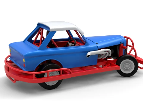 New Zealand Vintage Stock car while turning Scale 1 to 25 3D Print Model