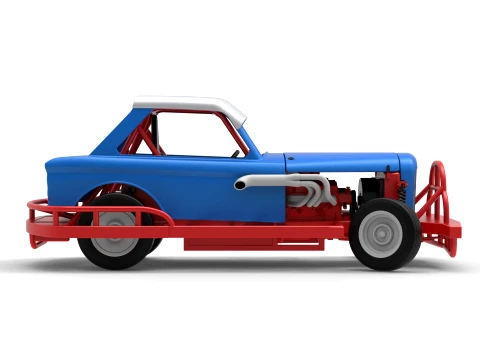 New Zealand Vintage Stock car while turning Scale 1 to 25 3D Print Model