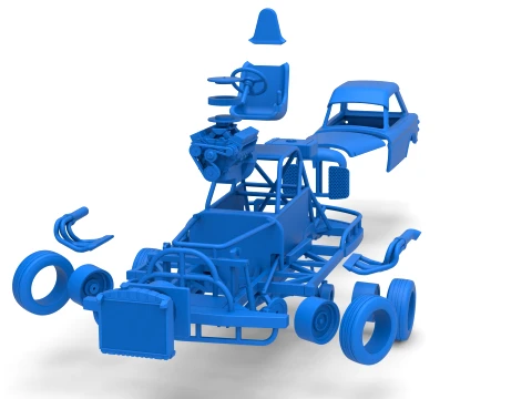 New Zealand Vintage Stock car while turning Scale 1 to 25 3D Print Model