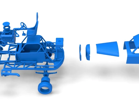 New Zealand Vintage Stock car while turning Scale 1 to 25 3D Print Model