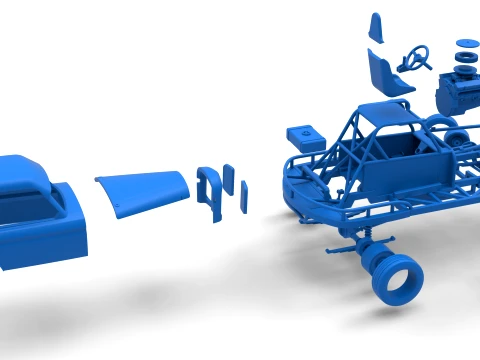 New Zealand Vintage Stock car while turning Scale 1 to 25 3D Print Model