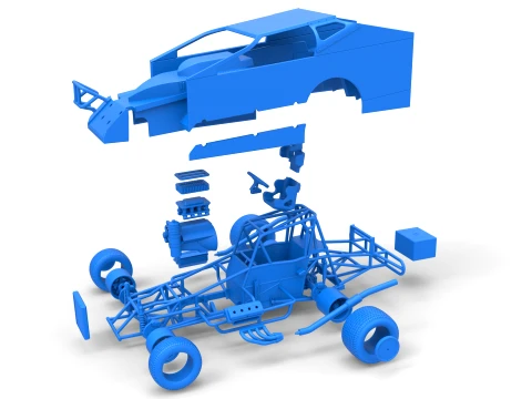 Northeast Dirt Modified stock car Version 1 Scale 1 to 25 3D Print Model