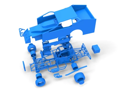 Northeast Dirt Modified stock car Version 1 Scale 1 to 25 3D Print Model