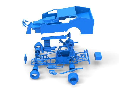 Northeast Dirt Modified stock car Version 1 Scale 1 to 25 3D Print Model