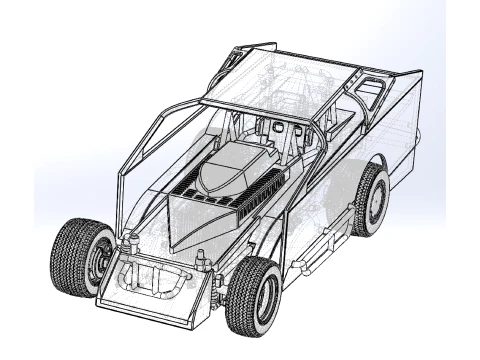 Northeast Dirt Modified stock car Version 1 Scale 1 to 25 3D Print Model