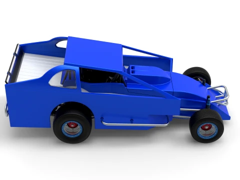 Northeast Dirt Modified stock car Version 2 Scale 1 to 25 3D Print Model