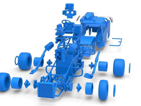Northeast Dirt Modified stock car Version 2 Scale 1 to 25 3D Print Model