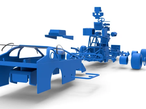 Northeast Dirt Modified stock car Version 2 Scale 1 to 25 3D Print Model
