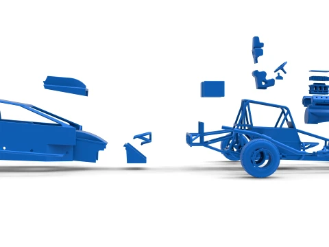 Northeast Dirt Modified stock car Version 2 Scale 1 to 25 3D Print Model