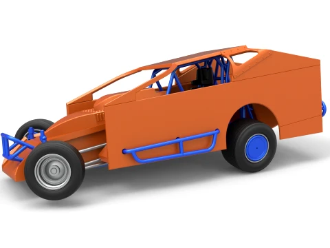 Northeast Dirt Modified stock car while turning Version 1 Scale 1 to 25 3D Print Model