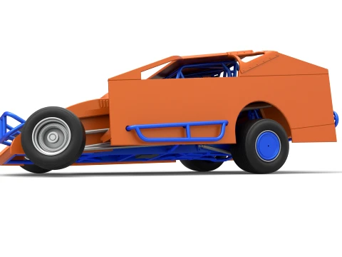 Northeast Dirt Modified stock car while turning Version 1 Scale 1 to 25 3D Print Model