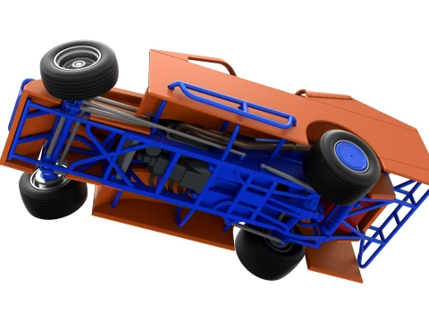 Northeast Dirt Modified stock car while turning Version 1 Scale 1 to 25 3D Print Model