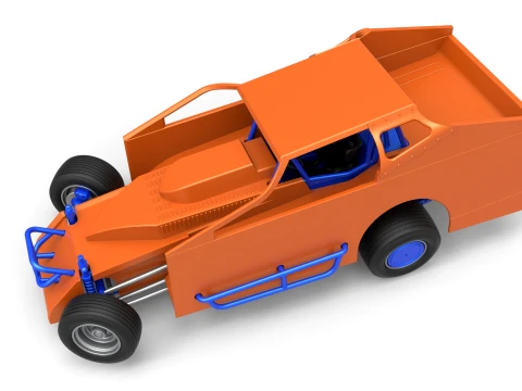 Northeast Dirt Modified stock car while turning Version 1 Scale 1 to 25 3D Print Model