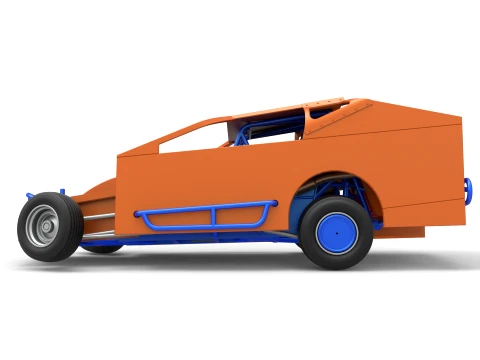 Northeast Dirt Modified stock car while turning Version 1 Scale 1 to 25 3D Print Model