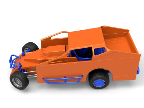 Northeast Dirt Modified stock car while turning Version 1 Scale 1 to 25 3D Print Model