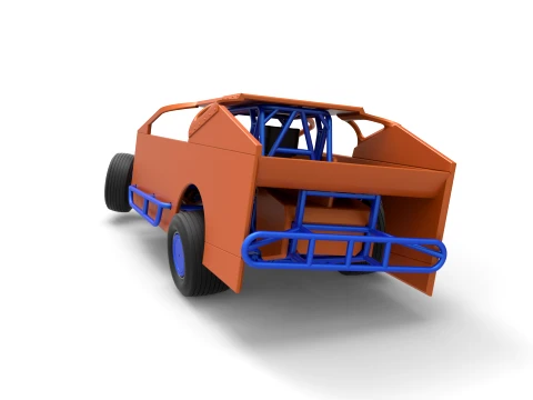 Northeast Dirt Modified stock car while turning Version 1 Scale 1 to 25 3D Print Model