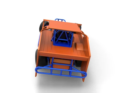 Northeast Dirt Modified stock car while turning Version 1 Scale 1 to 25 3D Print Model