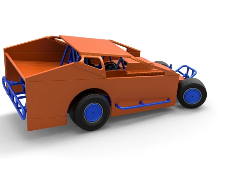 Northeast Dirt Modified stock car while turning Version 1 Scale 1 to 25 3D Print Model
