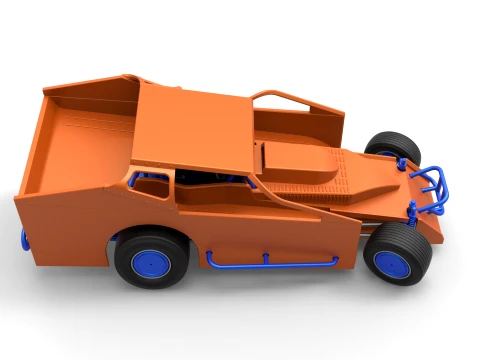 Northeast Dirt Modified stock car while turning Version 1 Scale 1 to 25 3D Print Model