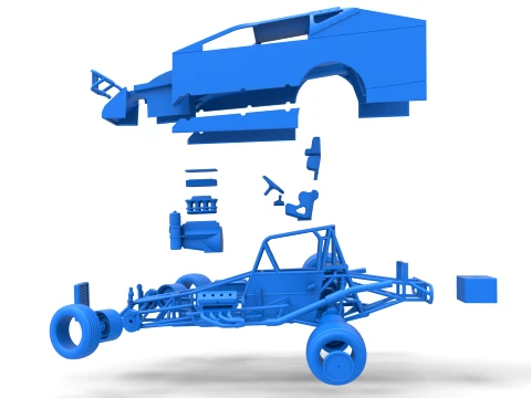 Northeast Dirt Modified stock car while turning Version 1 Scale 1 to 25 3D Print Model