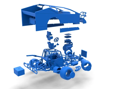 Northeast Dirt Modified stock car while turning Version 1 Scale 1 to 25 3D Print Model