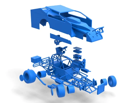 Northeast Dirt Modified stock car while turning Version 1 Scale 1 to 25 3D Print Model