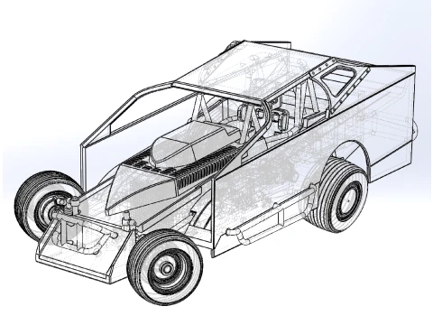 Northeast Dirt Modified stock car while turning Version 1 Scale 1 to 25 3D Print Model