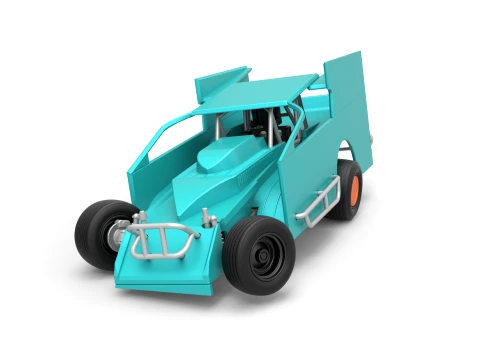 Northeast Outlaw Dirt Modified stock car V1 while turning Scale 1 to 25 3D Print Model