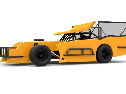 Outlaw Figure 8 Modified stock car Version 2 Scale 1 to 25 3D Print Model