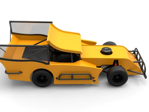 Outlaw Figure 8 Modified stock car Version 2 Scale 1 to 25 3D Print Model