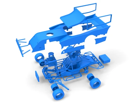 Outlaw Figure 8 Modified stock car Version 2 Scale 1 to 25 3D Print Model