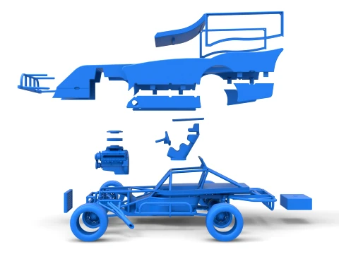 Outlaw Figure 8 Modified stock car Version 2 Scale 1 to 25 3D Print Model