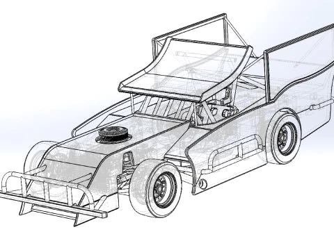 Outlaw Figure 8 Modified stock car Version 2 Scale 1 to 25 3D Print Model