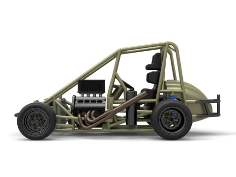Pavement Midget car Base Scale 1 to 25 3D Print Model