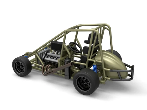 Pavement Midget car Base Scale 1 to 25 3D Print Model
