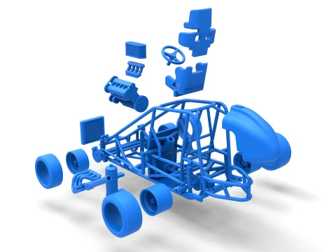 Pavement Midget car Base Scale 1 to 25 3D Print Model