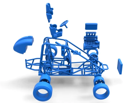 Pavement Midget car Base Scale 1 to 25 3D Print Model