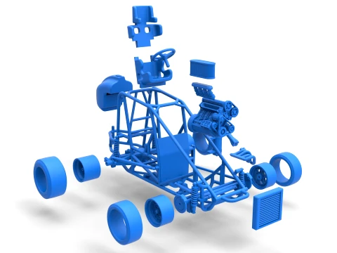 Pavement Midget car Base Scale 1 to 25 3D Print Model