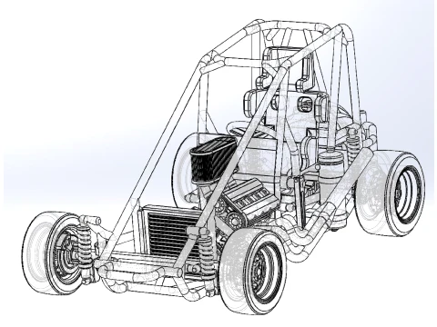 Pavement Midget car Base Scale 1 to 25 3D Print Model