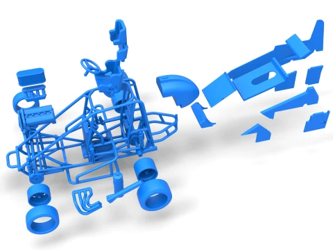 Pavement Midget car Scale 1 to 25 3D Print Model