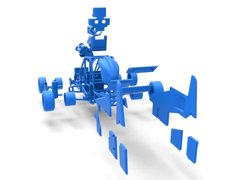 Pavement Midget car Scale 1 to 25 3D Print Model